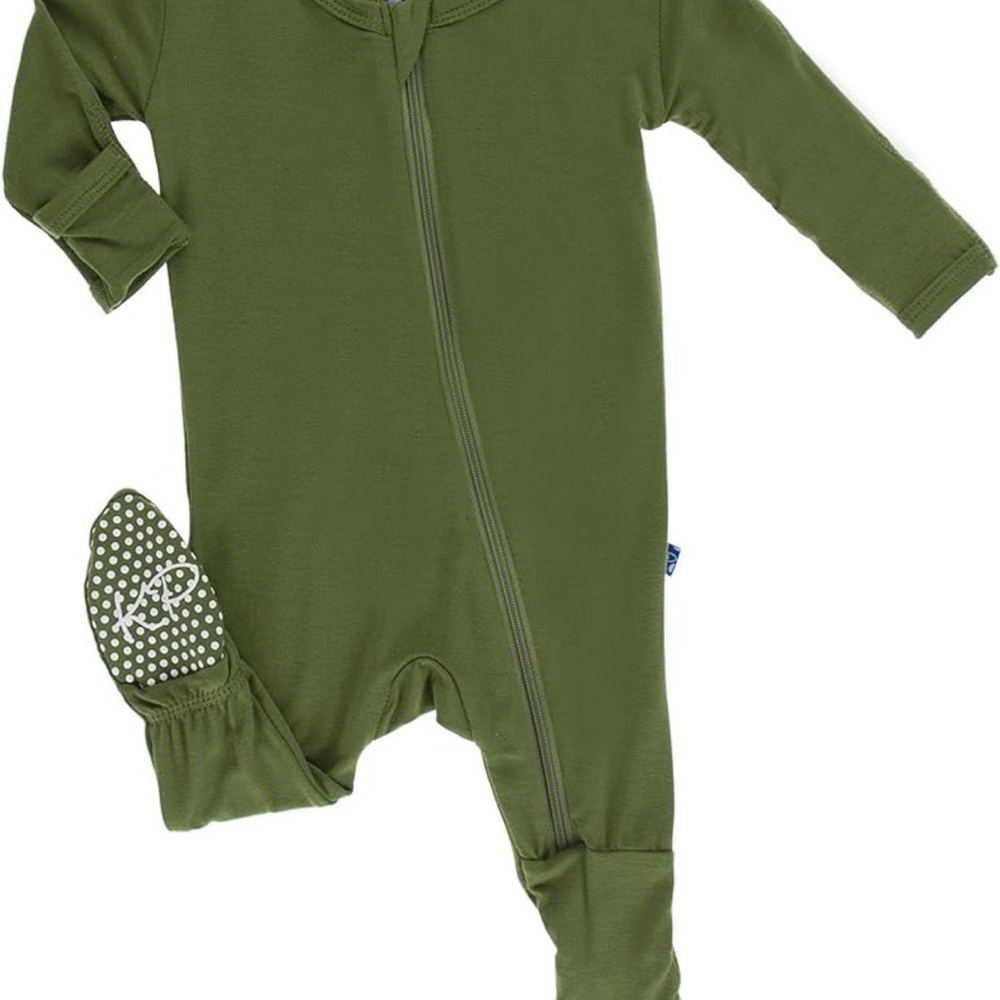 Kickee Pants Olive Bamboo Footie
